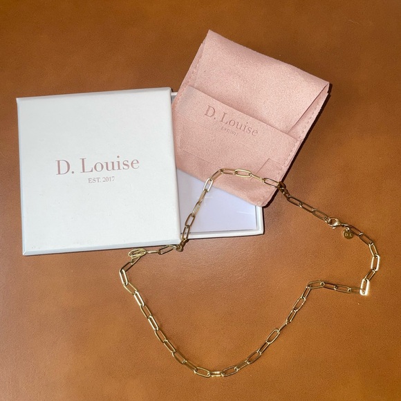 D. Louise Gold Paperclip Necklace WATERPROOF Jewelry ✨💦 - Picture 1 of 4